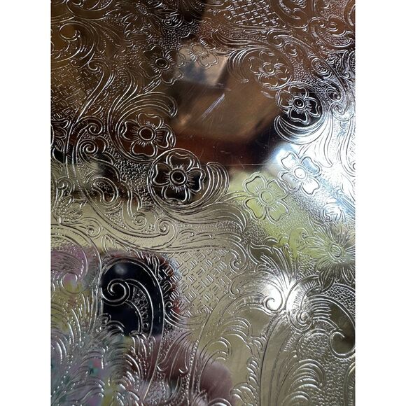 Vintage 1974 Irvinware 15" Round Hostess Tray in Box, Made in USA - Picture 7 of 11